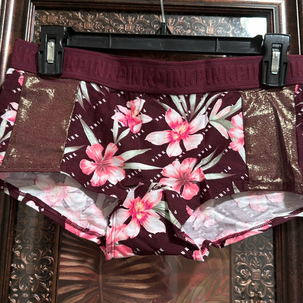 NWOT Vintage PINK Victoria’s Secret Tropical PINK Logo Boy Short Limited Edition